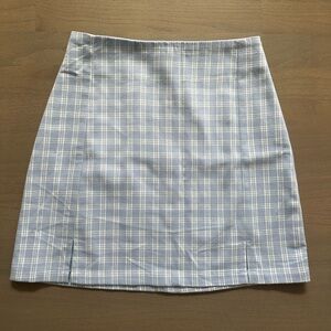 Light Blue Plaid Skirt John Galt/Brandy Melville